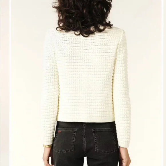 ba&sh Ivory Button-Up Cardigan